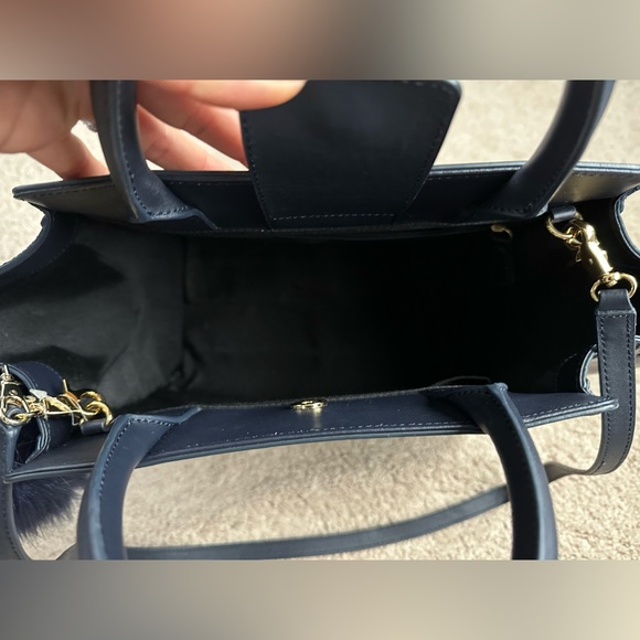 ZAC Posen navy satchel with detachable shoulder strap. - Picture 7 of 12